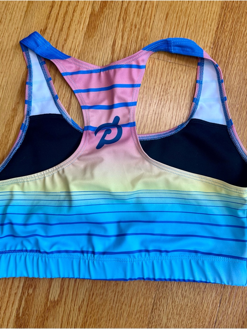 Peloton PopActive Rainbow Gradient 'Sweat With Swagger' Sports Bra m - Picture 2 of 2